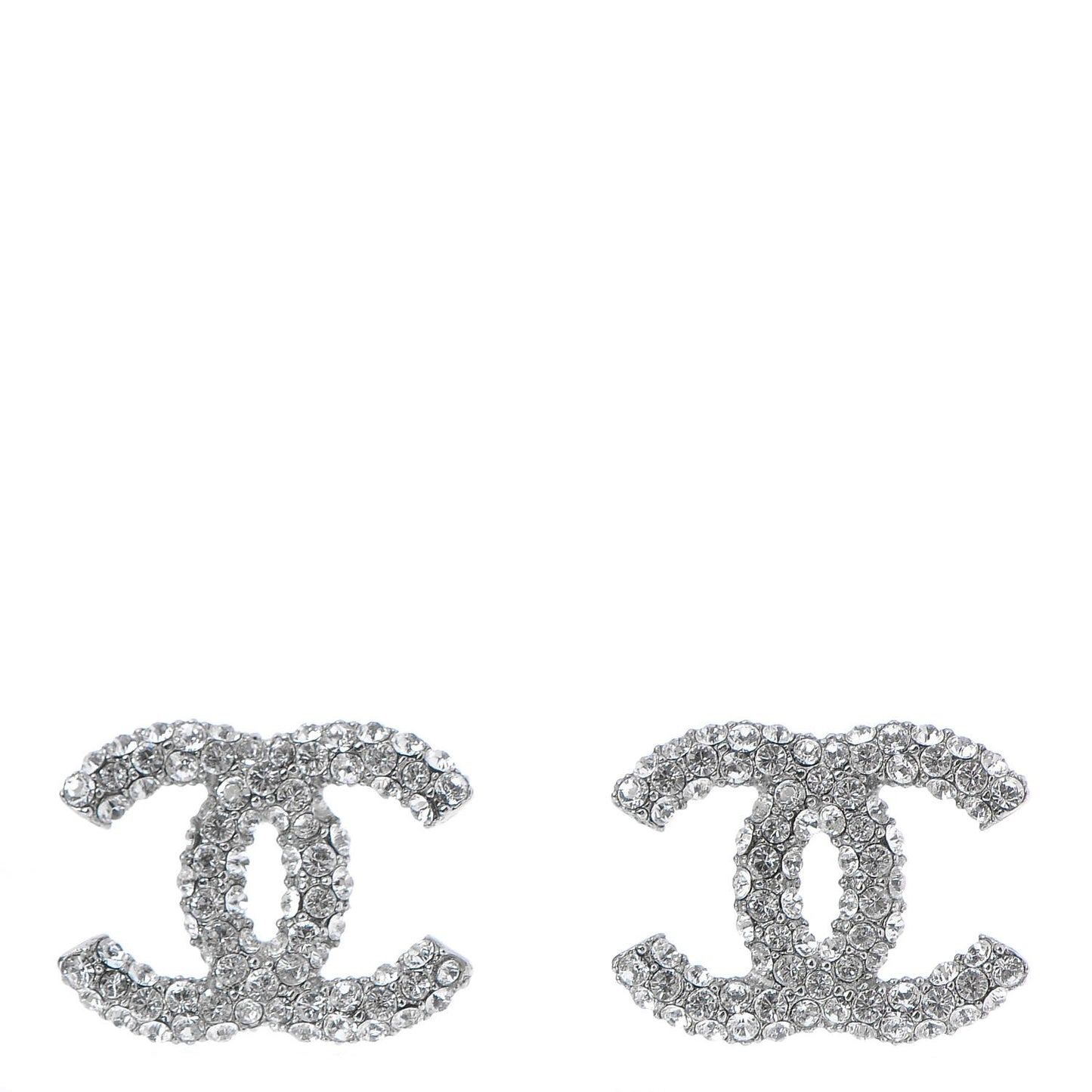 Crystal CC Earrings Silver