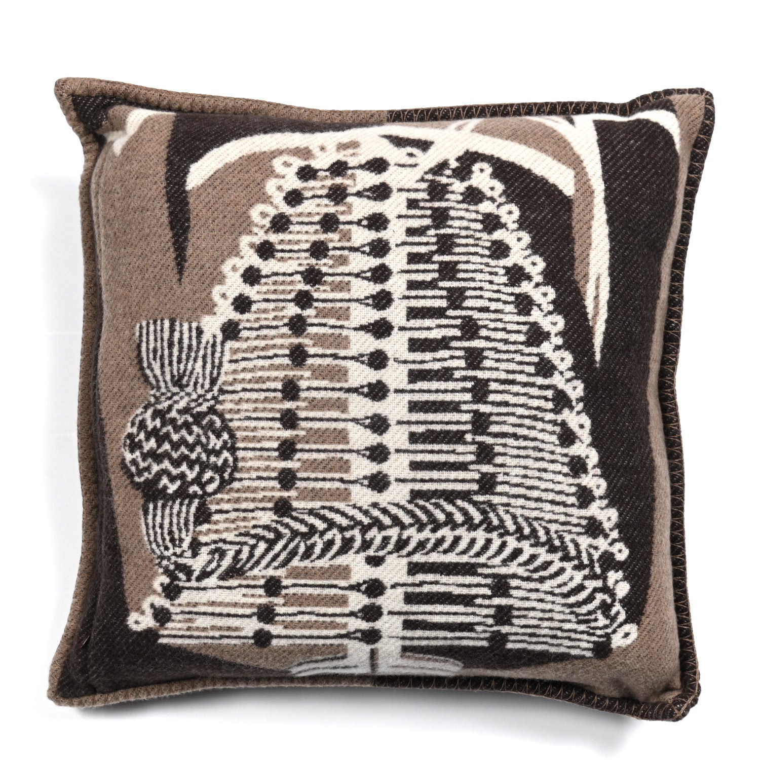 Hermes Wool Cashmere Brandebourgs Pillow Ecorce 2 of 3