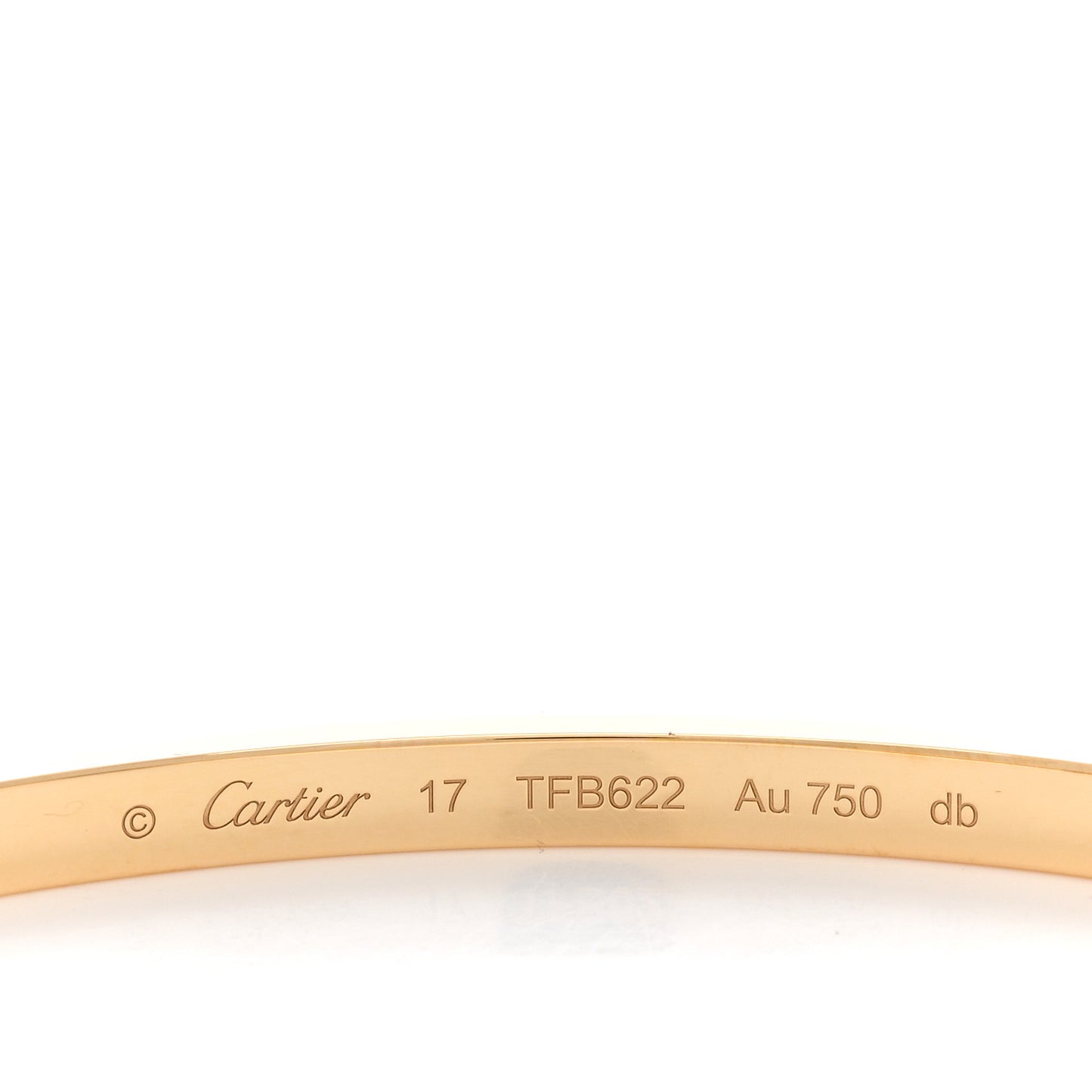 18K Yellow Gold Small LOVE Bracelet 17