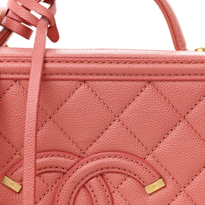 Chanel Caviar Quilted Medium CC Filigree Vanity Case Rose Pink 9 of 11