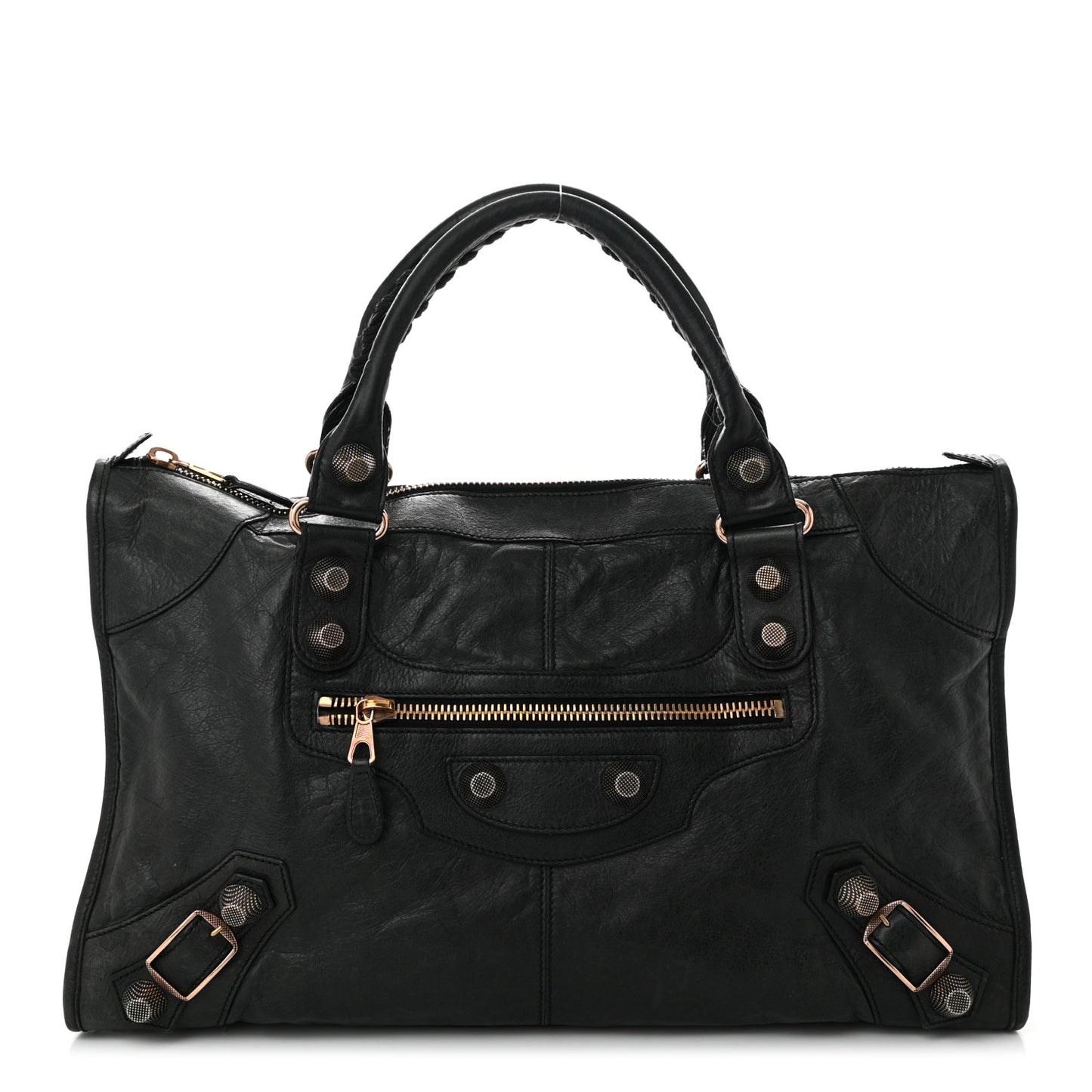Agneau Giant 21 Rose Gold Hardware Work Black