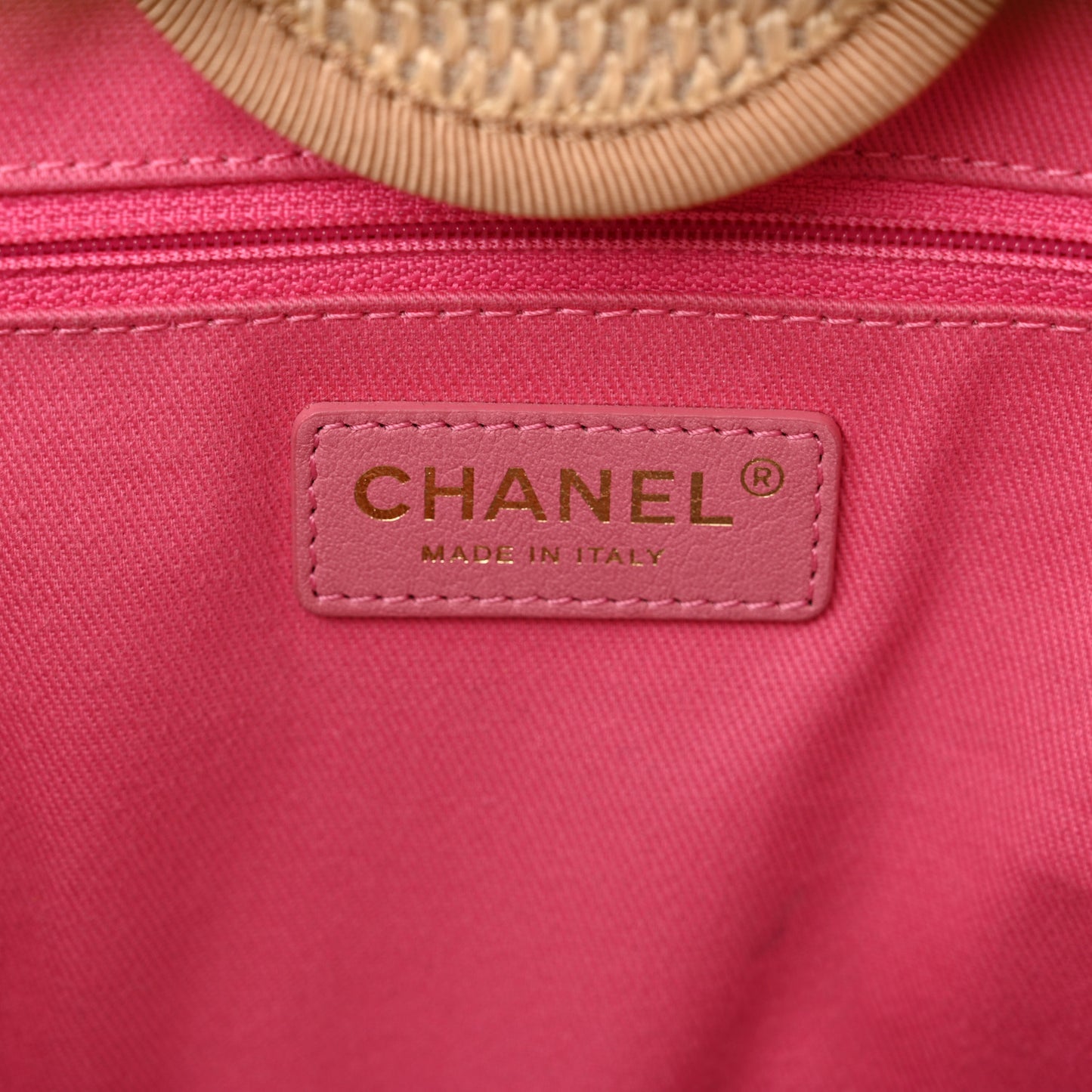 Straw Raffia Calfskin Striped Medium Deauville Tote Black Beige Ivory