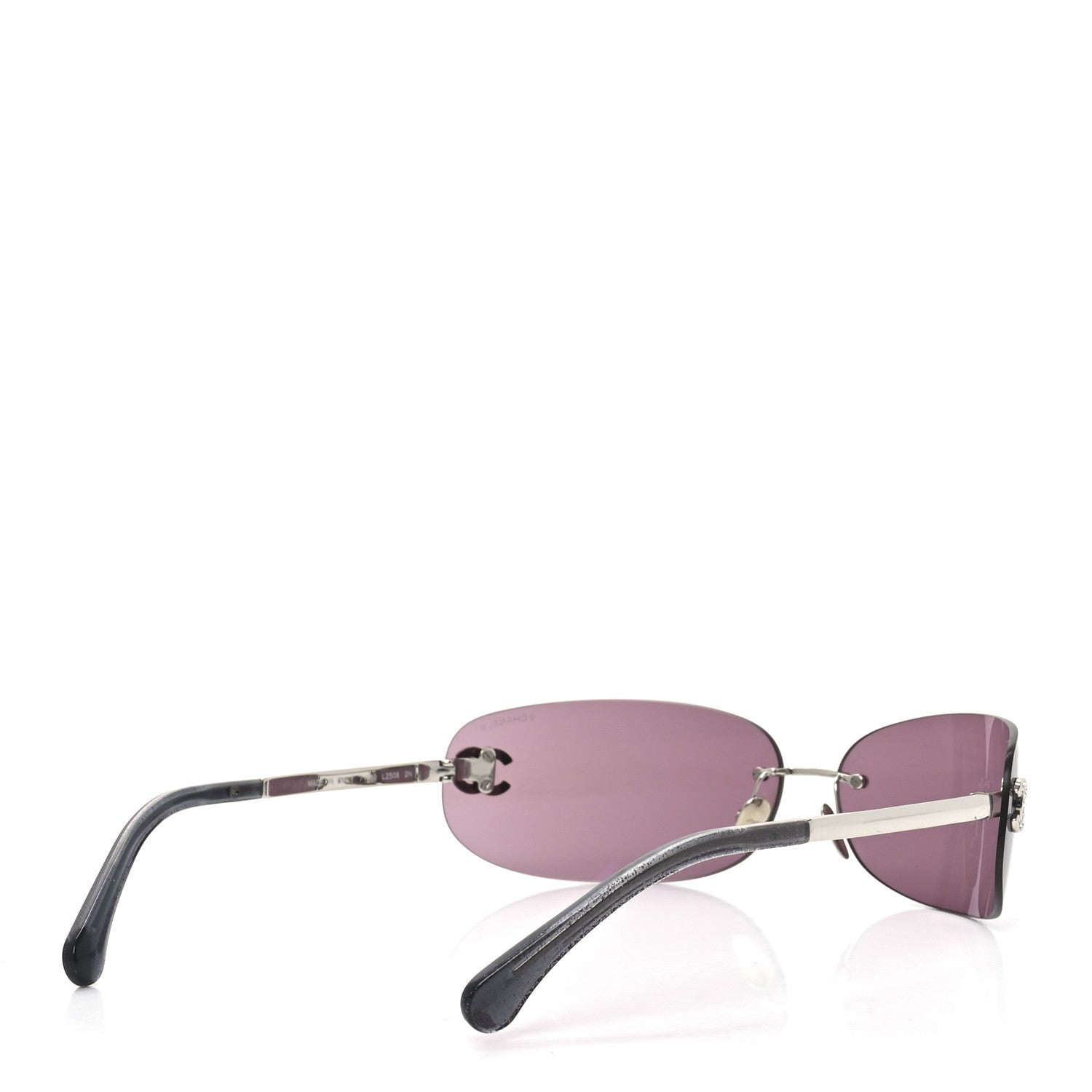 Chanel Metal Crystal CC Oval Sunglasses 71560 Silver 4 of 6