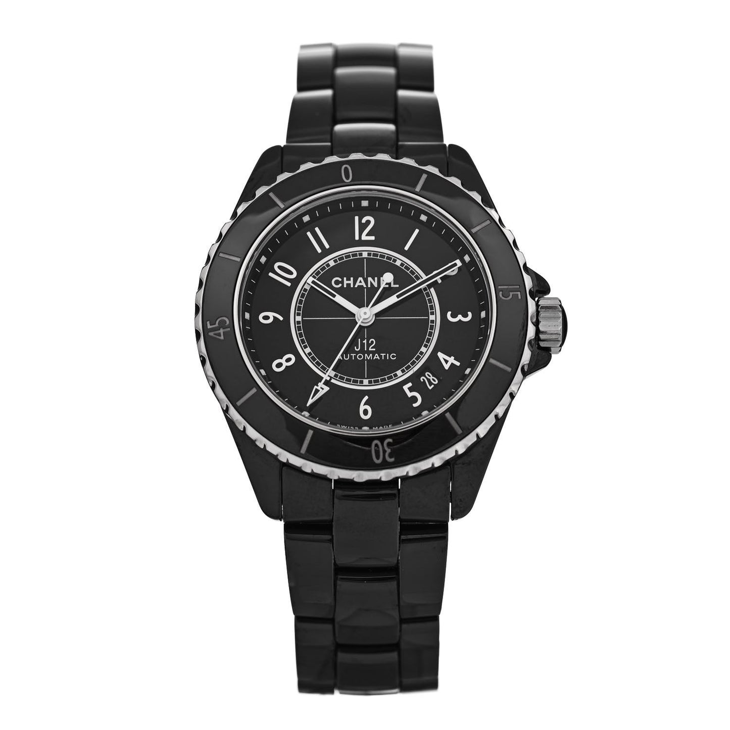 Stainless Steel Ceramic 38mm J12 Automatic Watch Black