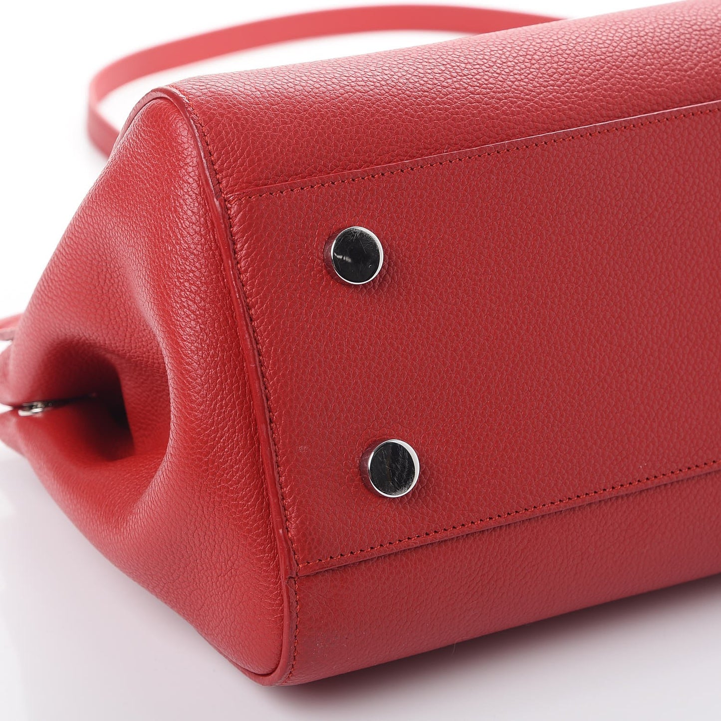 Grained Calfskin Small Cabas Rive Gauche Red