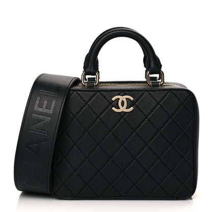 Chanel Calfskin Quilted Travel Kit Vanity Case Black 1 of 10