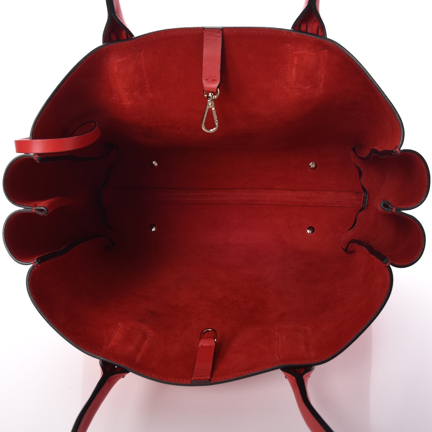 Lanvin Smooth Calfskin Small Fringe Shopper Tote Red 6 of 8