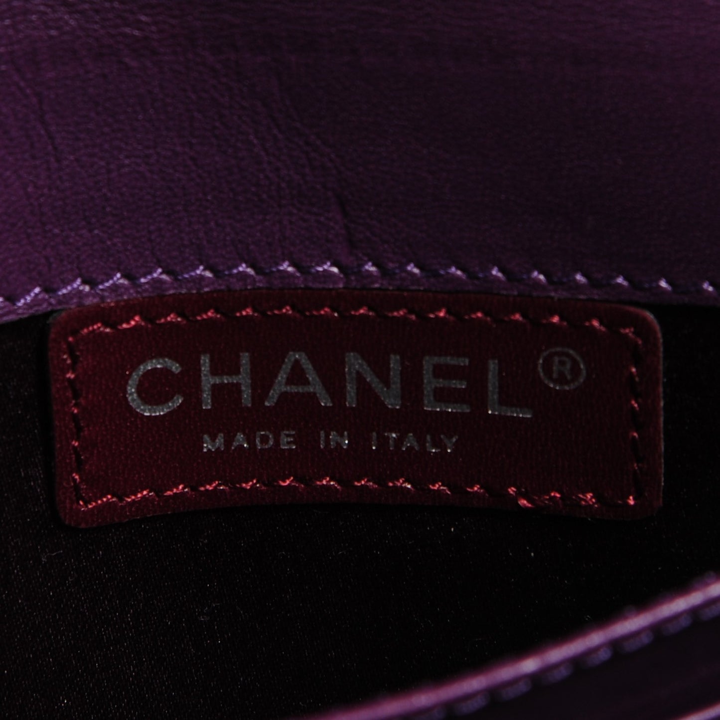 Patent Calfskin Quilted Brilliant East West Flap Clutch Purple
