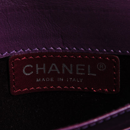 Chanel Patent Calfskin Quilted Brilliant East West Flap Clutch Purple 7 of 7