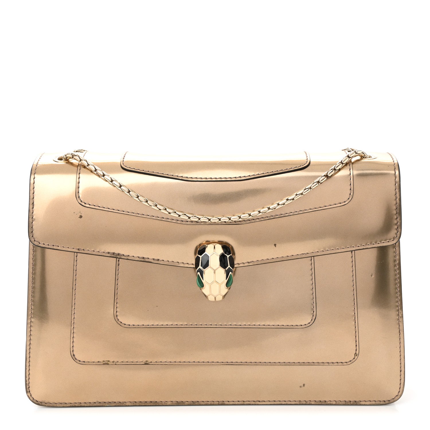 Bulgari Metallic Calfskin Serpenti Forever Shoulder Bag Bronze 1 of 11