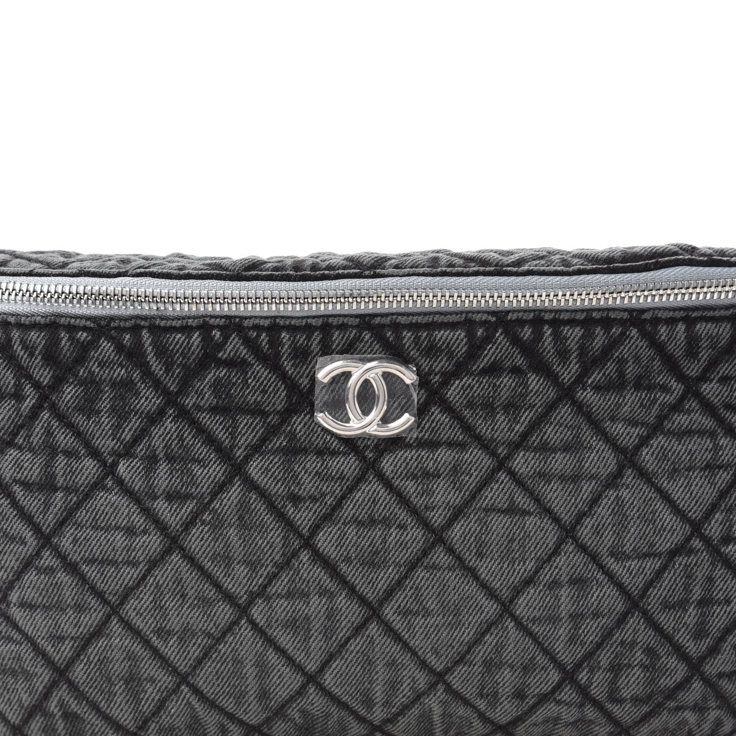 Chanel Denim Quilted Denimpression Waist Bag Black Grey 10 of 11