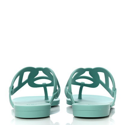 Hermes Rubber Womens Egerie Sandals 36 Vert Embrun 6 of 11