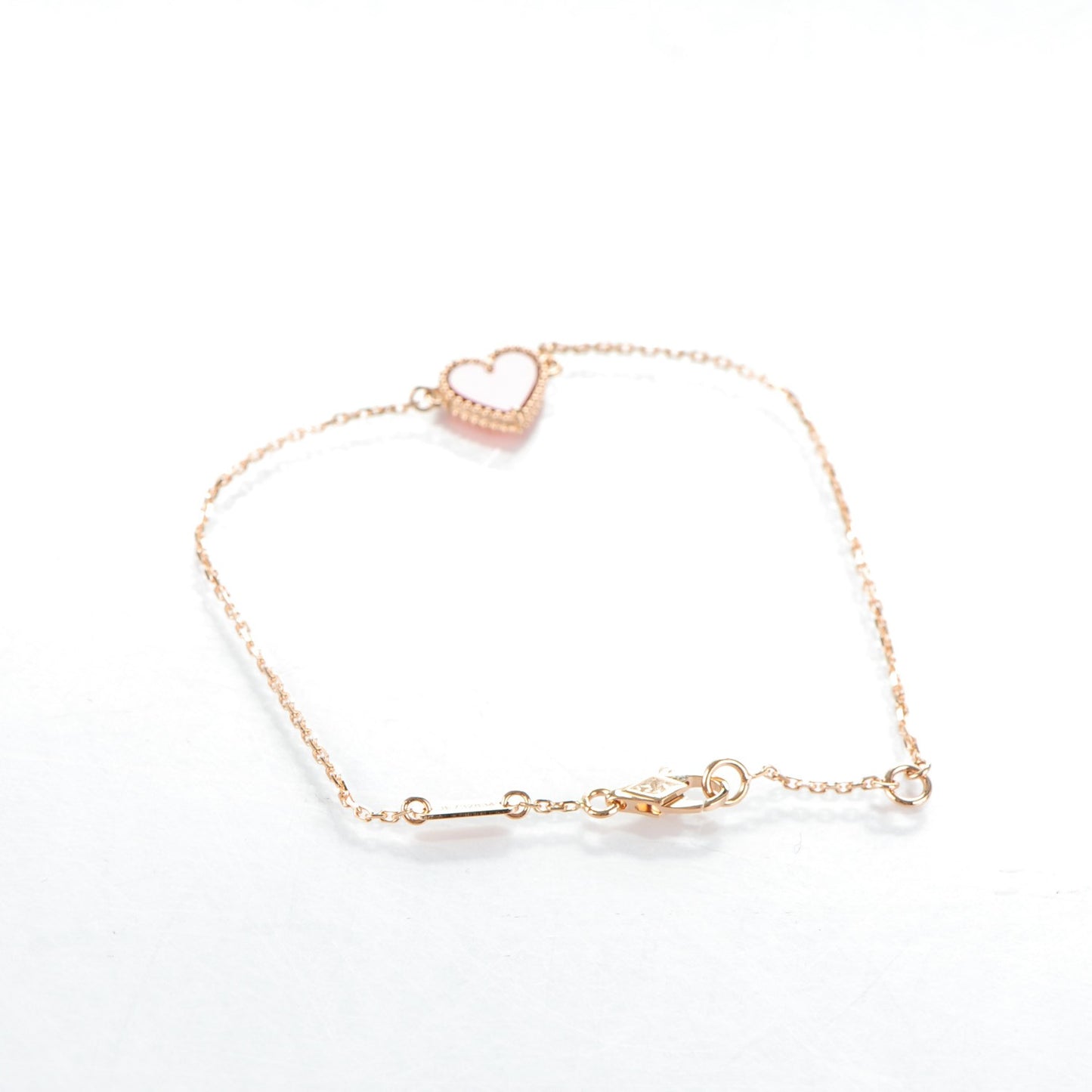 18K Rose Gold Carnelian Sweet Alhambra Heart Bracelet