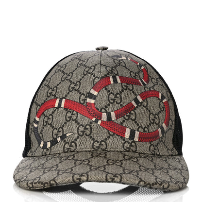 Gucci GG Supreme Monogram Kingsnake Print Baseball Hat L 59 Beige 3 of 11