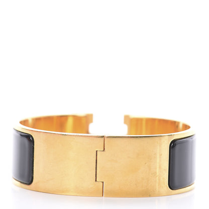 Hermes Enamel Wide Clic Clac H Bracelet GM Black 2 of 3