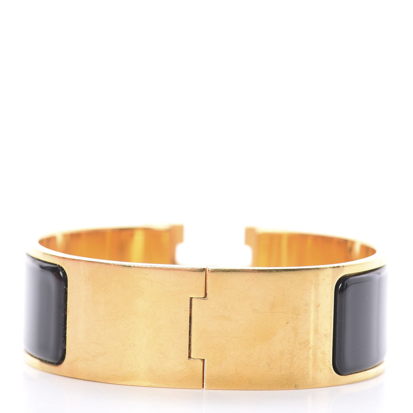Enamel Wide Clic Clac H Bracelet GM Black