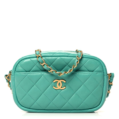 Chanel Lambskin Quilted Small Timeless Camera Case Turquoise 1 of 10