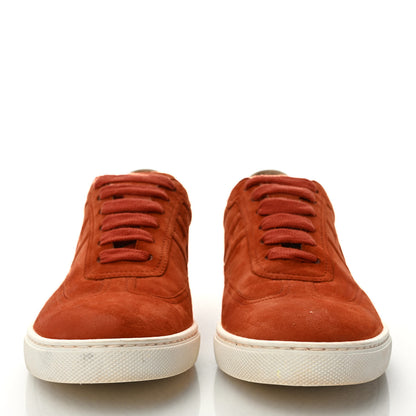 Hermes Chevre Velours Womens Quicker Sneakers 38 Orange Brulee Black 2 of 10