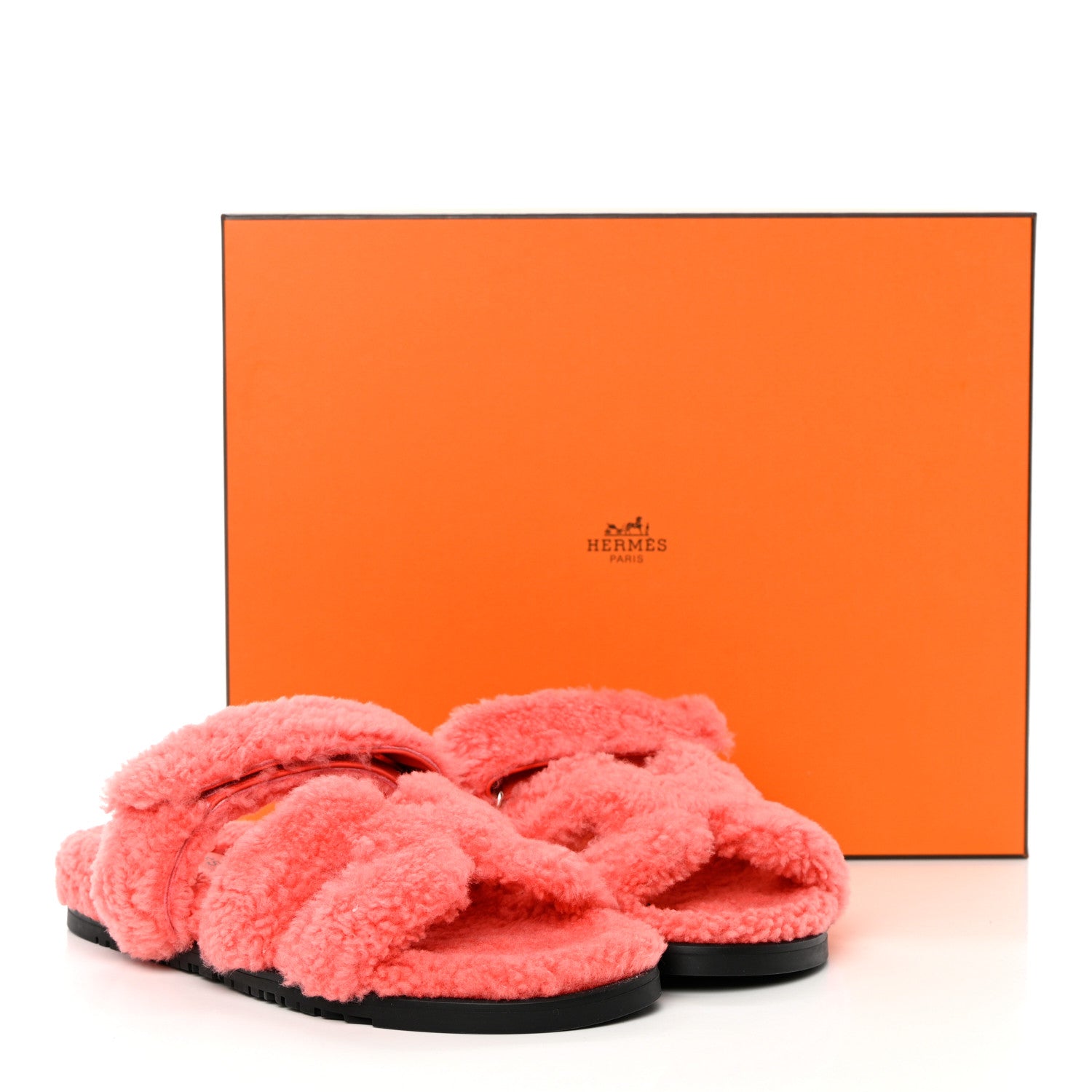Hermes Woolskin Womens Chypre Sandals 40 Rose Du Desert 9 of 9