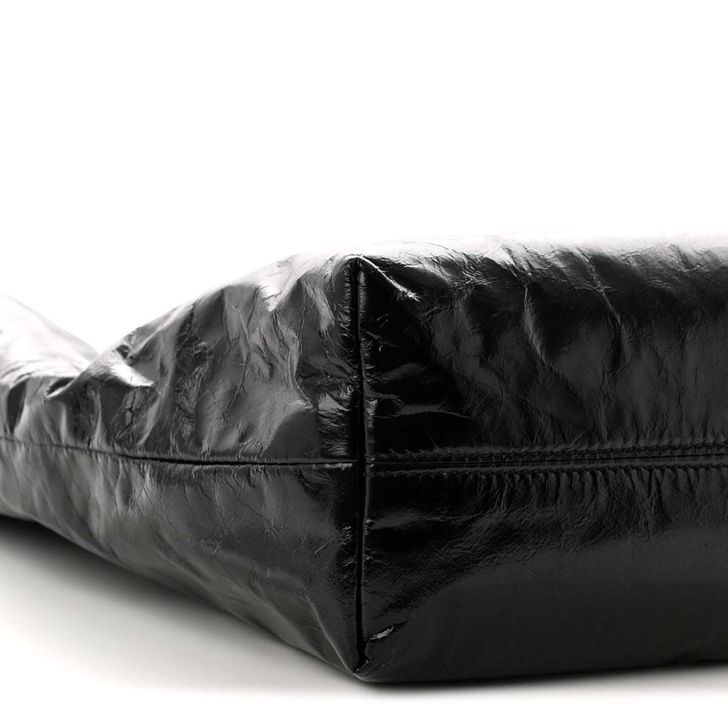 Crinkled Calfskin Cassandre Hobo Black