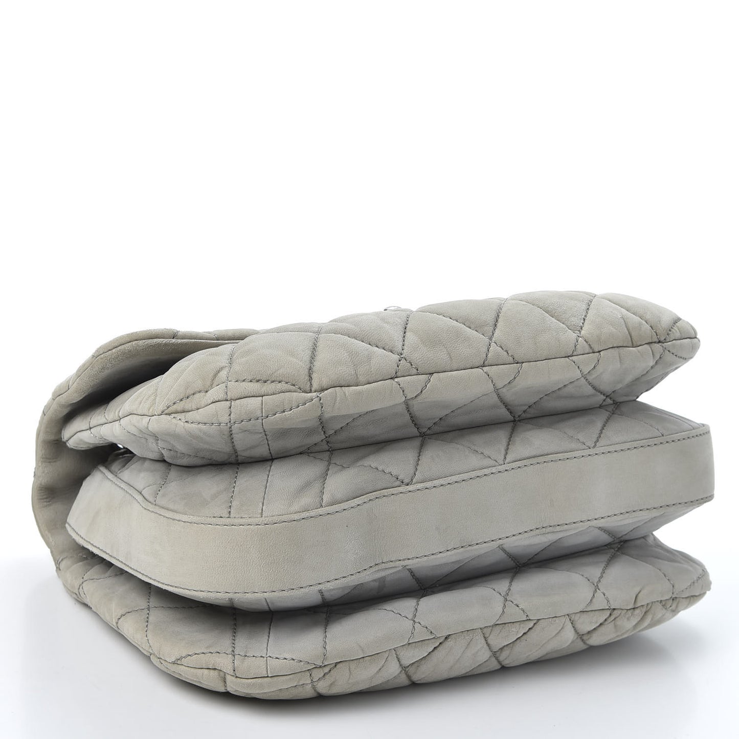 Lambskin Quilted Large 3 Flap Grey