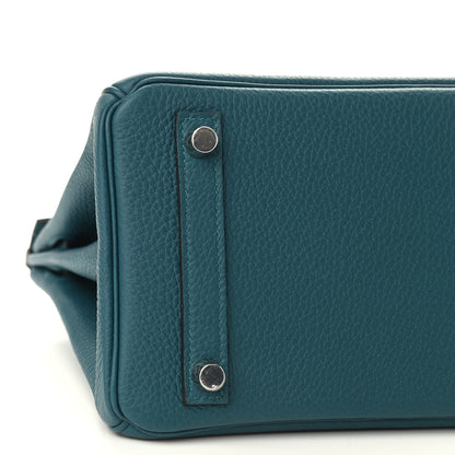 Hermes Togo Verso Birkin 25 Vert Bosphore Bleu Ocean 8 of 9