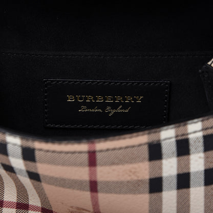 Burberry Haymarket Check Large Bridle Saddle Bag Dark Clove Brown 8 of 10