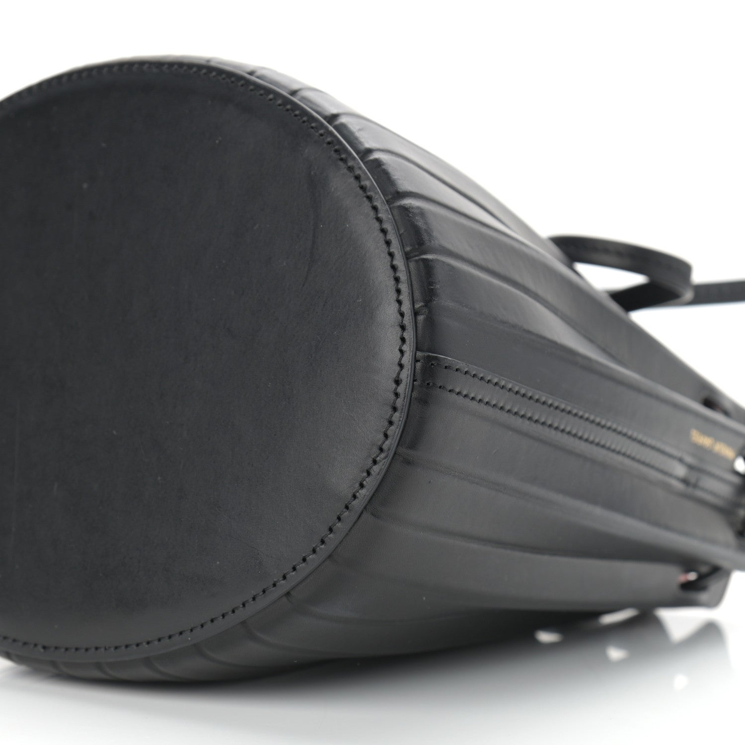 Mansur Gavriel Vegetable Tanned Calfskin Pleated Mini Bucket Bag Black Flamma 10 of 10