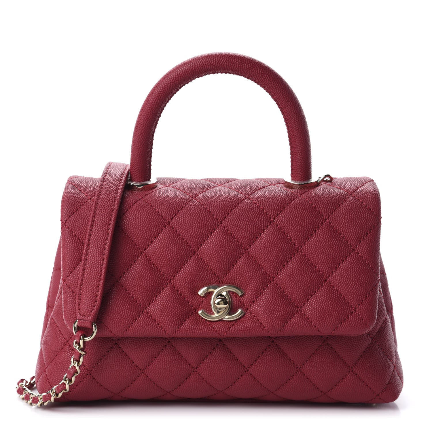 Chanel Caviar Quilted Mini Coco Handle Flap Fuchsia 1 of 10