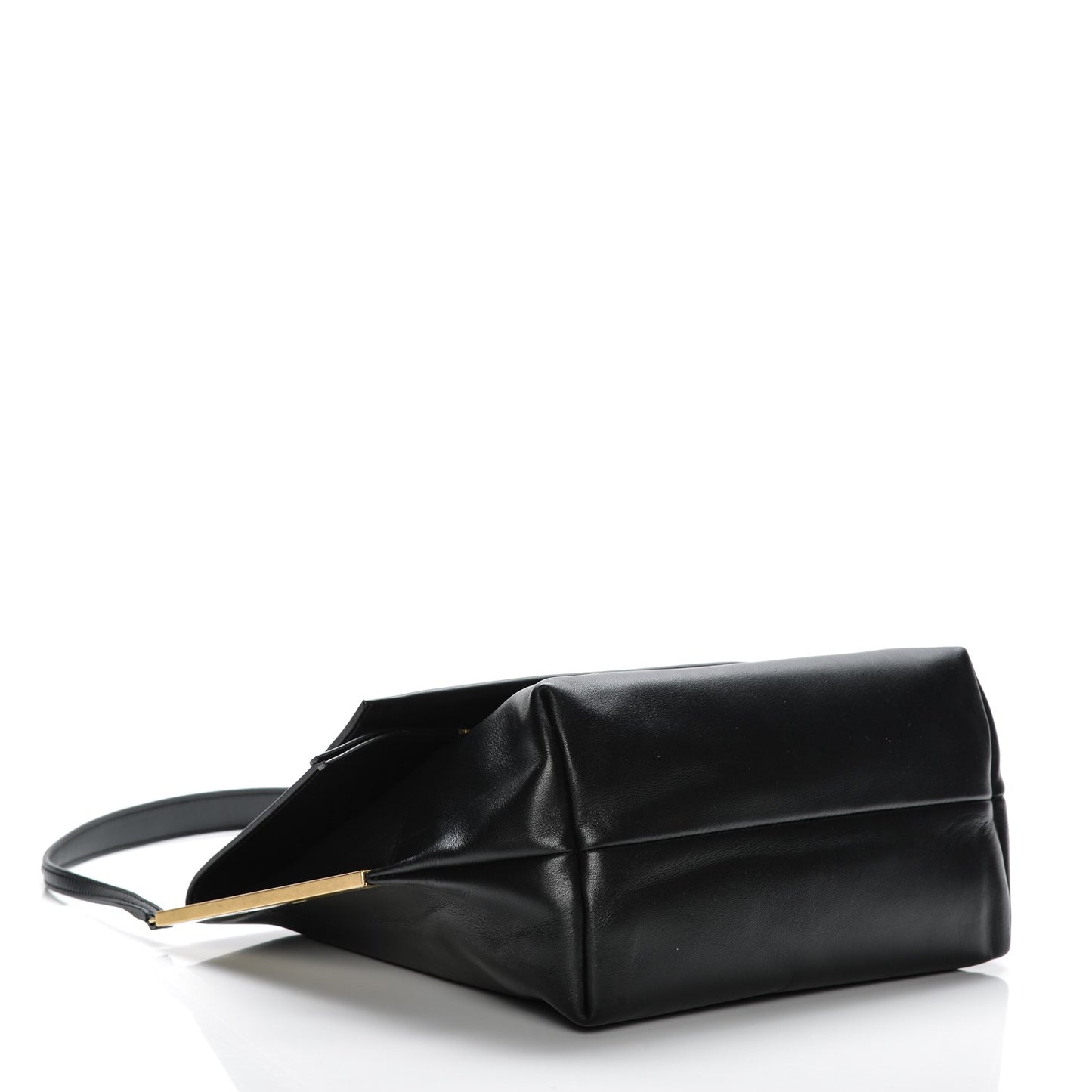 Smooth Calfskin Flap Clasp Bag Black