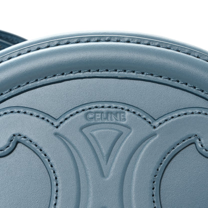 Celine Smooth Calfskin Cuir Small Triomphe Oval Crossbody Purse Denim 6 of 9
