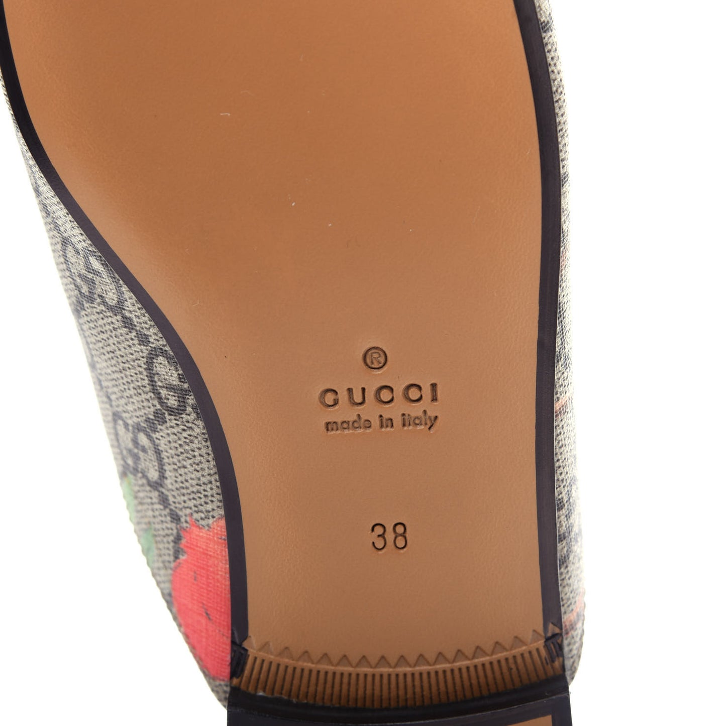 GG Supreme Monogram Tian Womens Princetown Slippers 38 Beige Ebony Multicolor