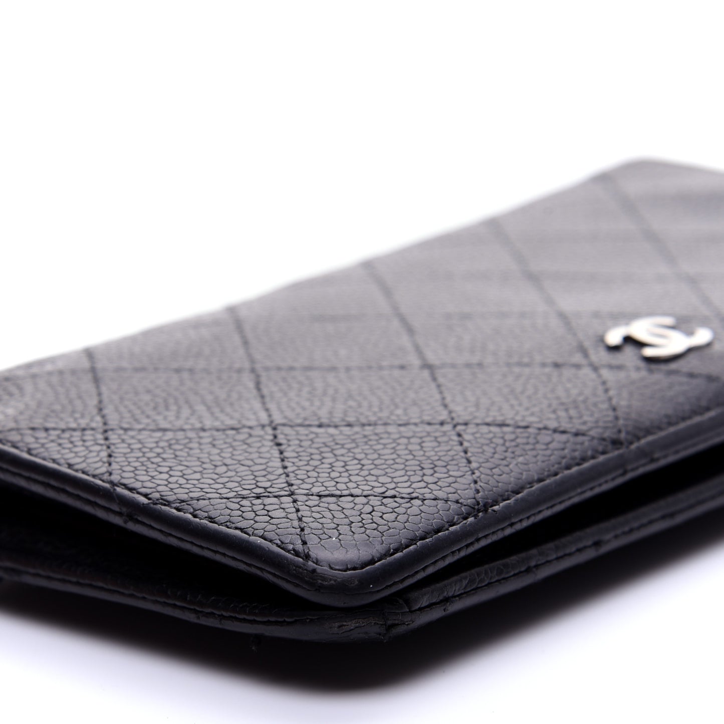 Caviar Quilted Yen Wallet Black
