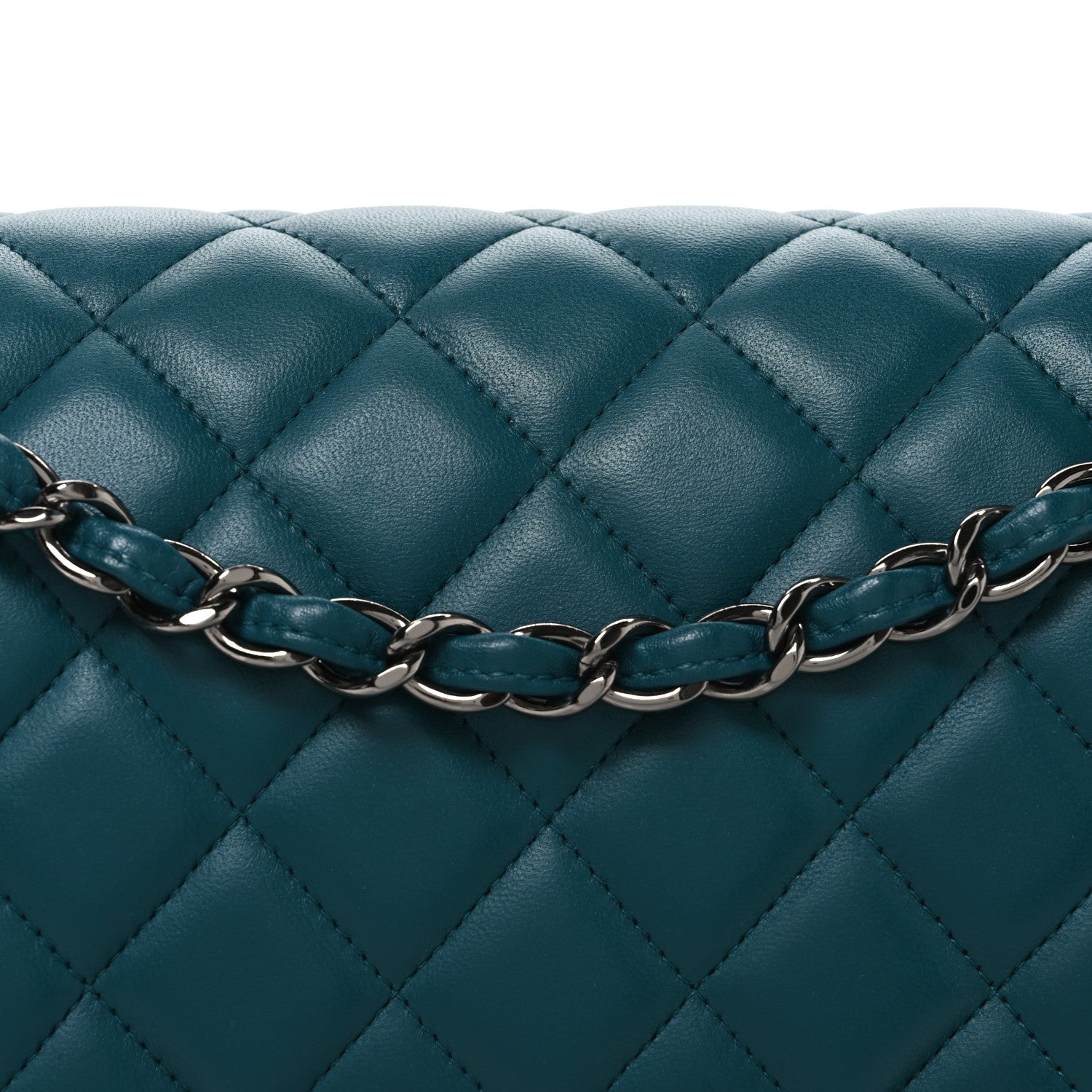 Chanel Lambskin Quilted Jumbo Double Flap Turquoise 8 of 10