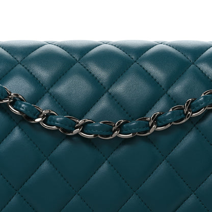 Chanel Lambskin Quilted Jumbo Double Flap Turquoise 8 of 10