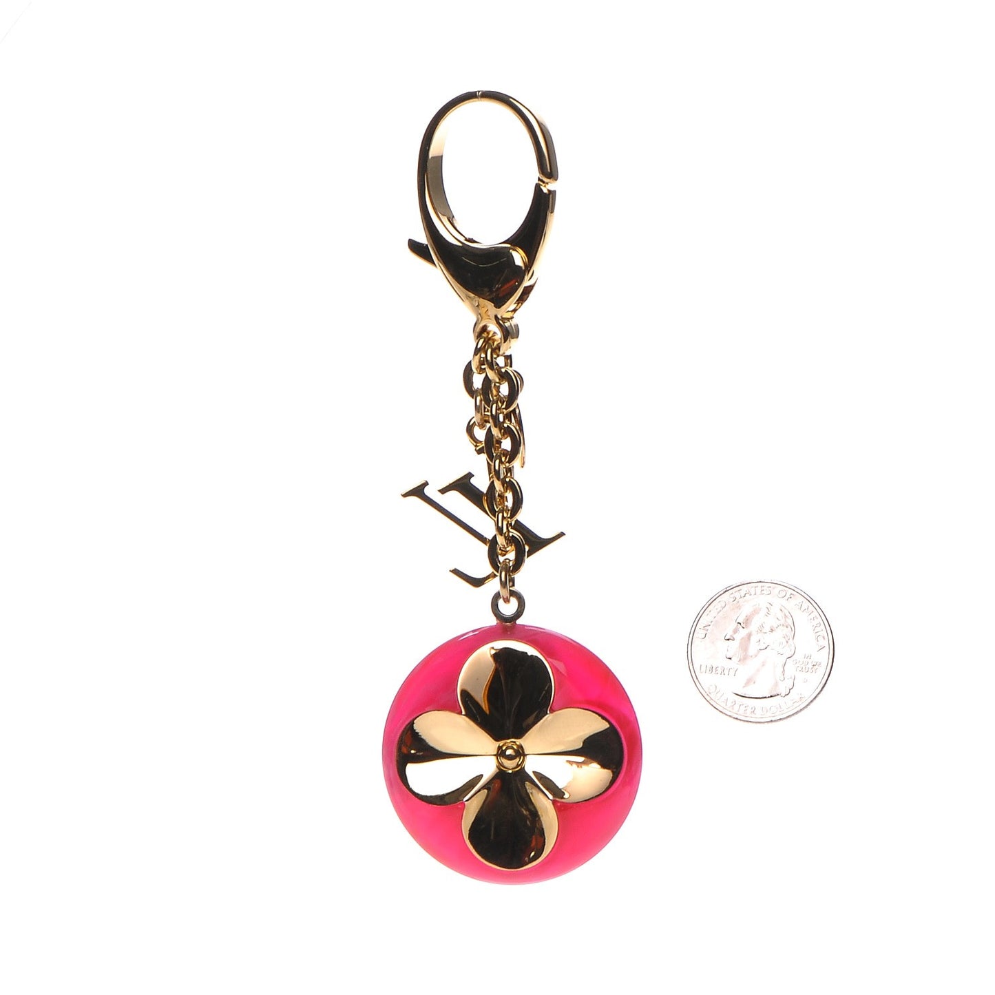 Acetate Hollow Flower Bag Charm Fuchsia