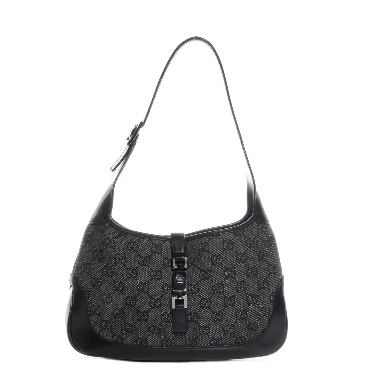 Denim Monogram Small Jackie O Hobo Black