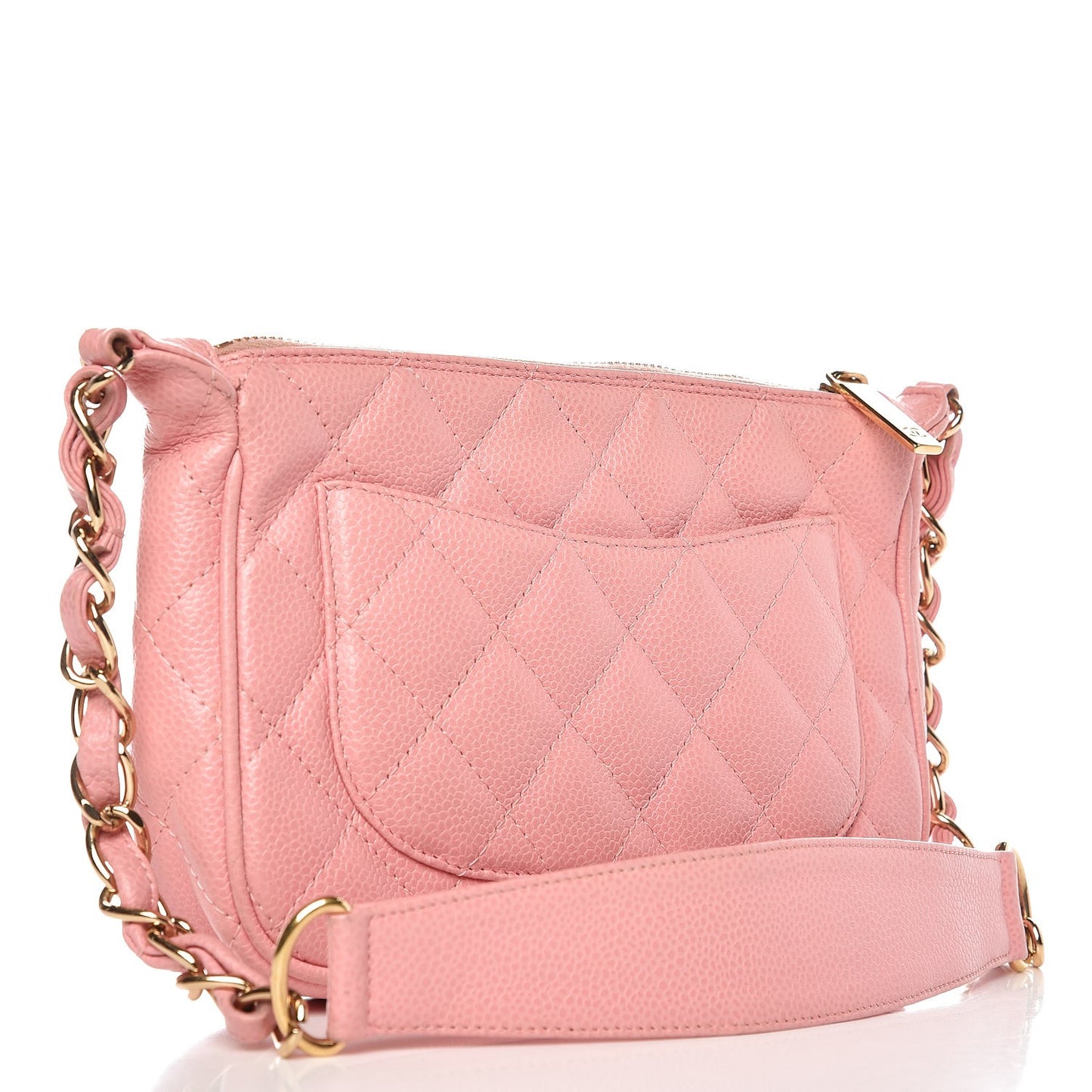 Caviar Quilted Pochette Pink