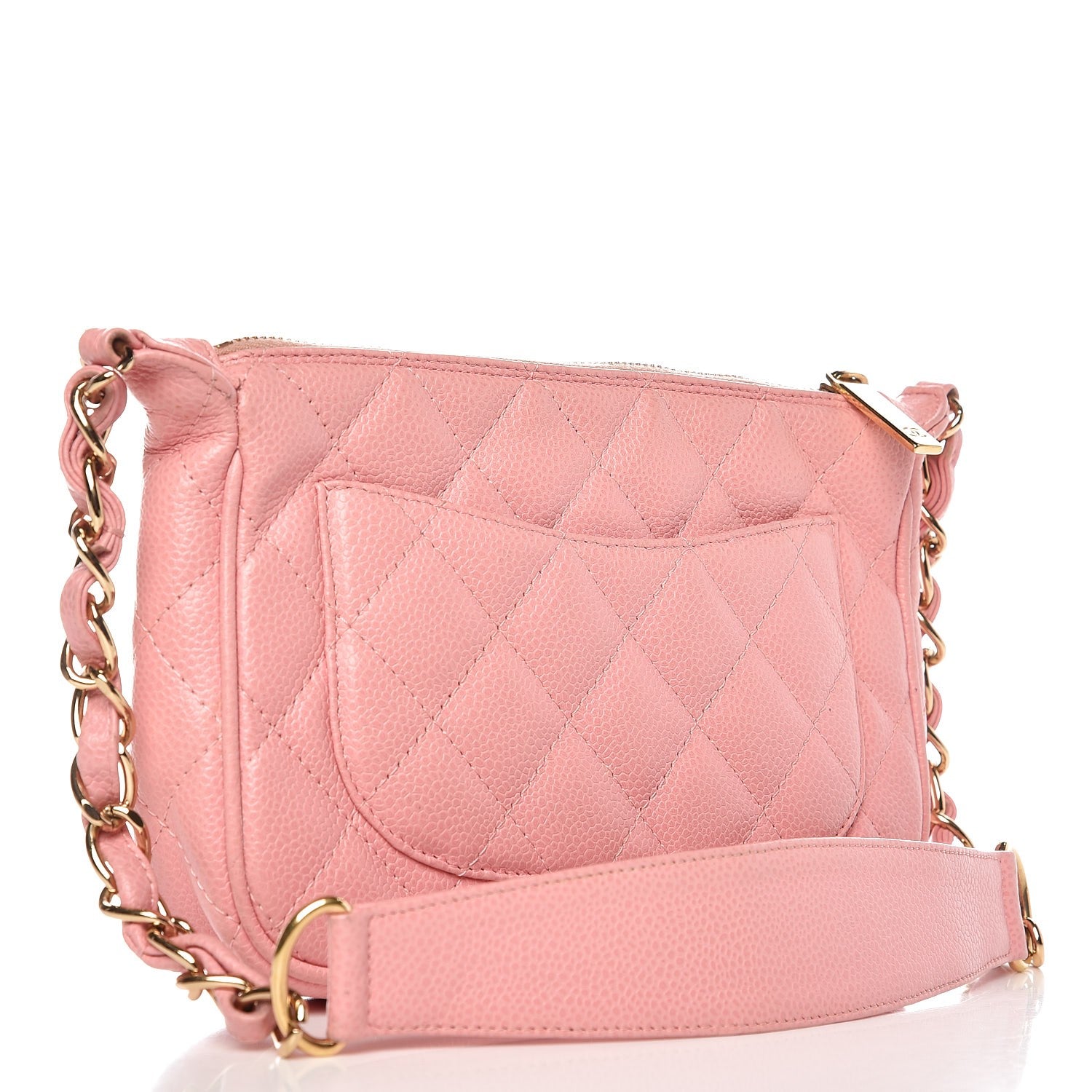 Chanel Caviar Quilted Pochette Pink 3 of 9