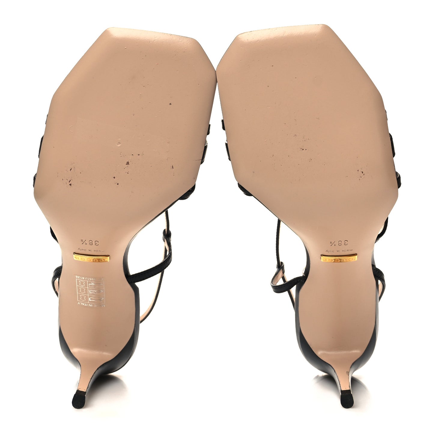 Nappa Victoria Strappy Horsebit Sandals 38.5 Black