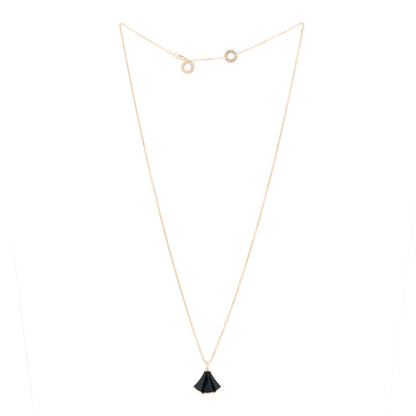 Bulgari 18K Rose Gold Diamond Black Onyx Divas' Dream Pendant Necklace 3 of 9