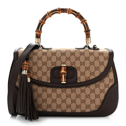 Gucci Monogram Large New Bamboo Top Handle Bag Brown 1 of 10