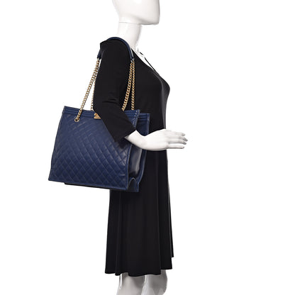 Chanel Calfskin Quilted Large Boy Tote Navy 2 of 10