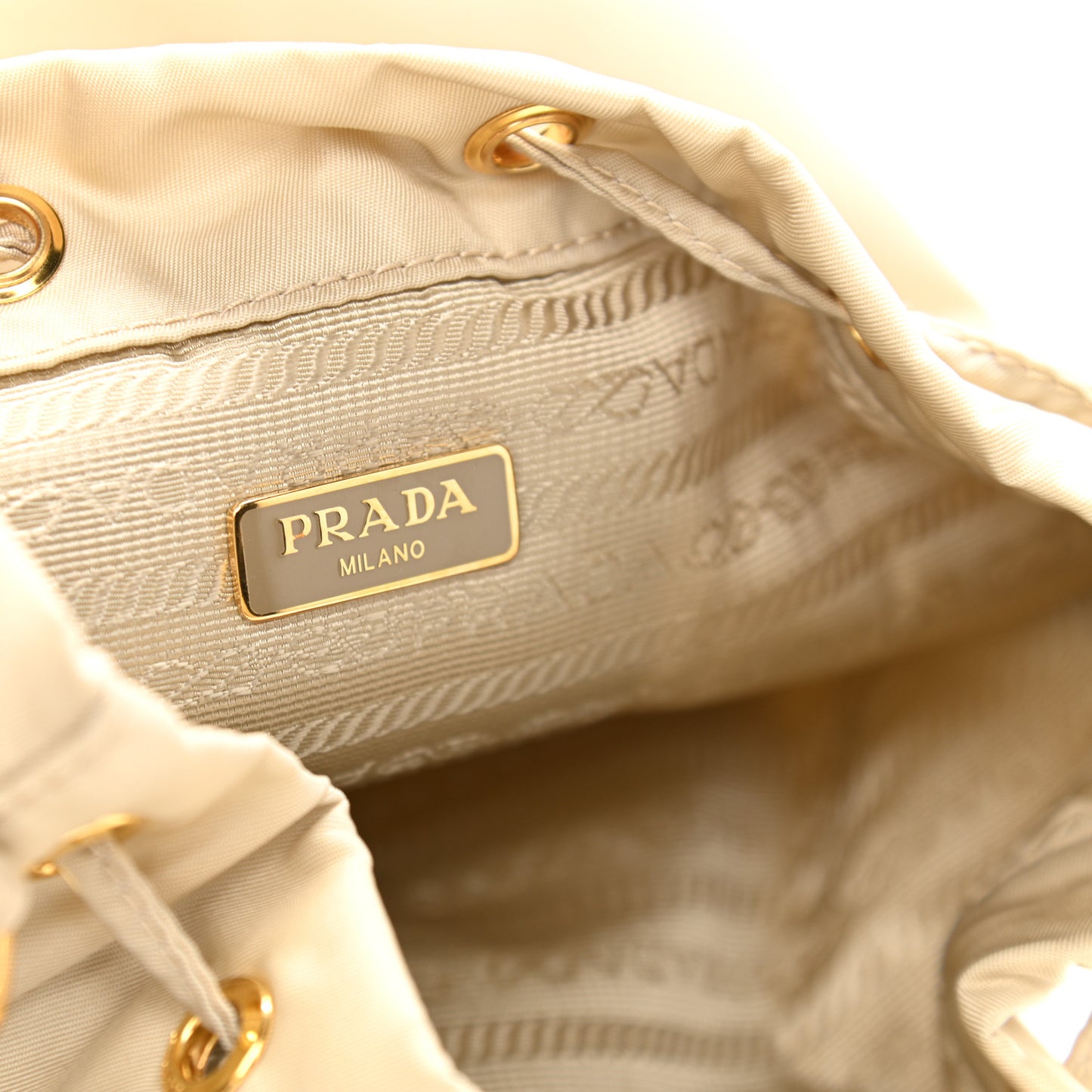 Re-Nylon Saffiano Duet Bucket Crossbody Bag Deserto