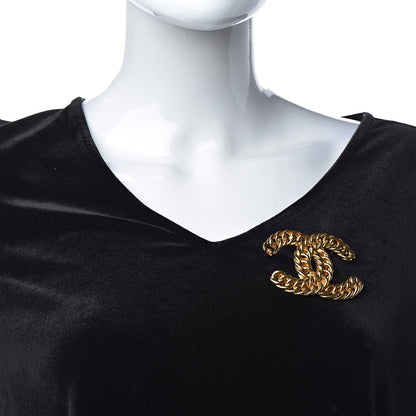 Chanel Metal Chain CC Brooch Gold 2 of 5