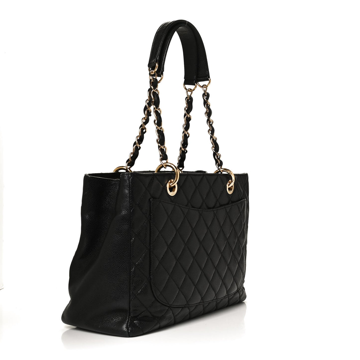 Caviar Quilted Grand Shopping Tote GST Black