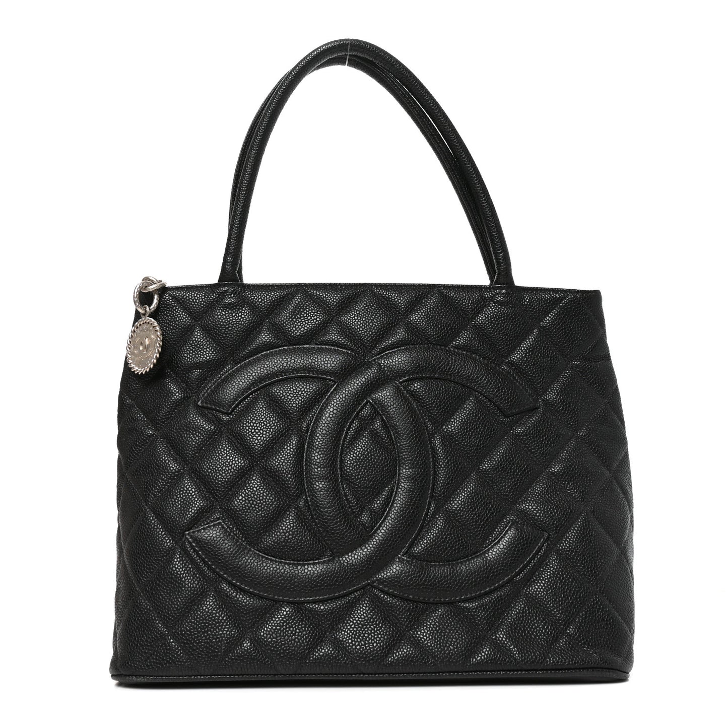 Caviar Quilted Medallion Tote Black