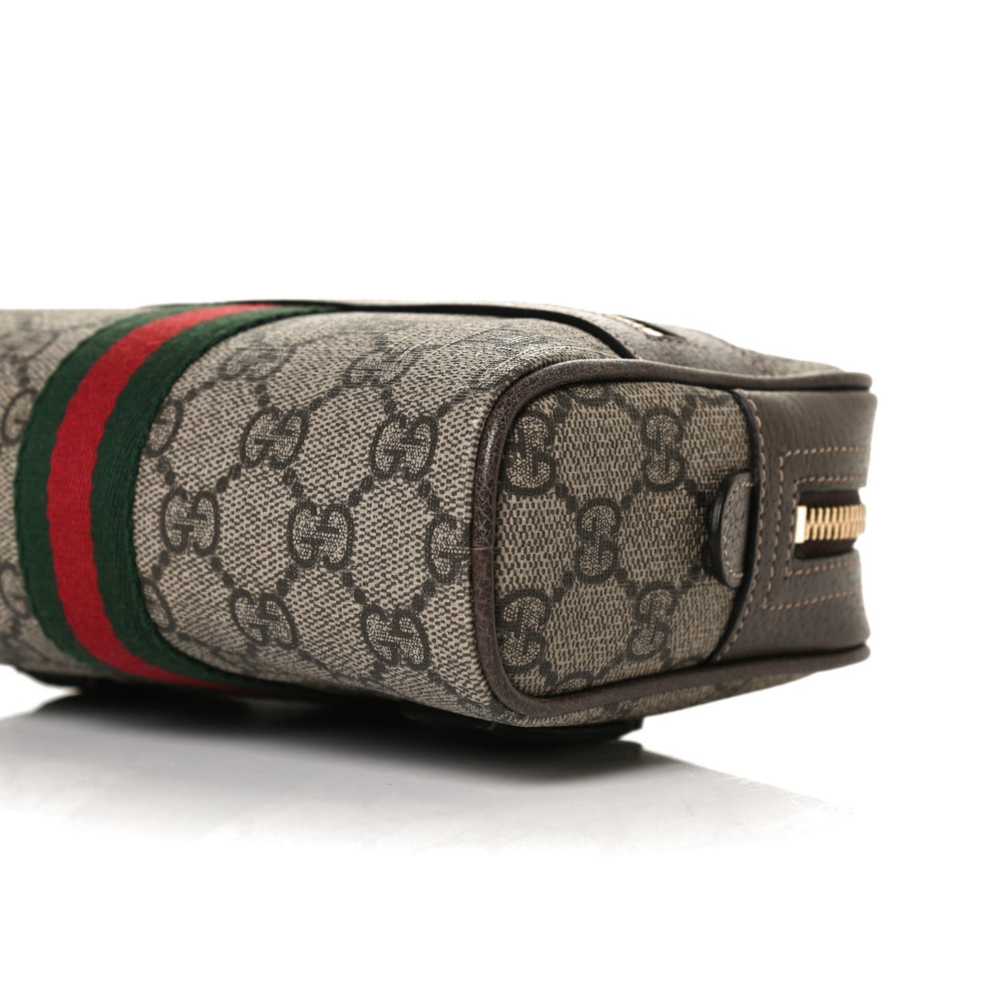 GG Supreme Monogram Web Small Ophidia Belt Bag 75 30 Dark Brown