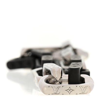 Louis Vuitton Metal Monogram Chain Bracelet Silver Black 4 of 4