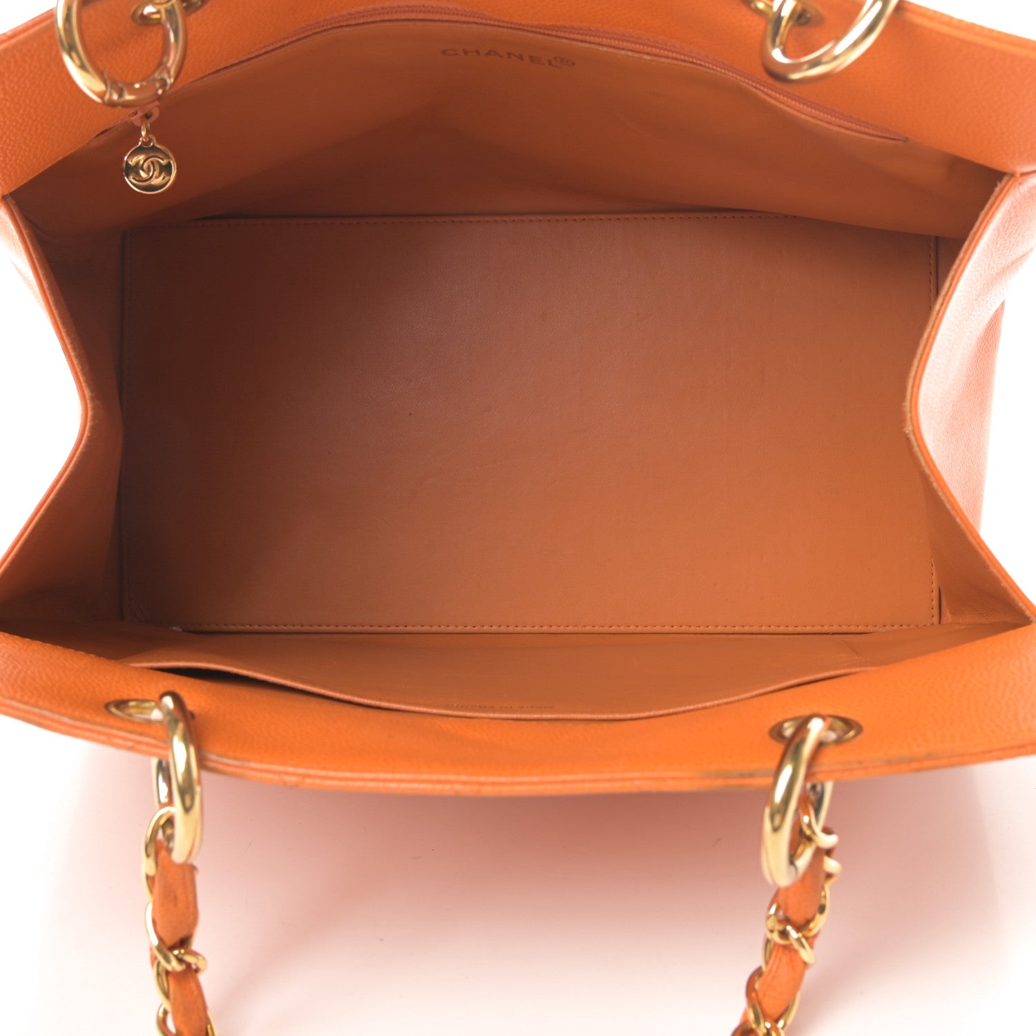 Chanel Caviar Quilted Grand Shopping Tote GST Orange 5 of 19
